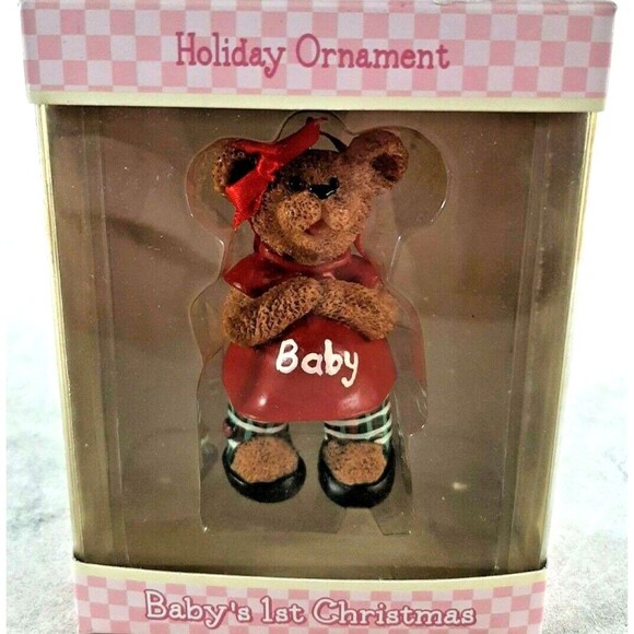 Teddy Bear Baby First Christmas Tree Ornament New - Picture 1 of 3